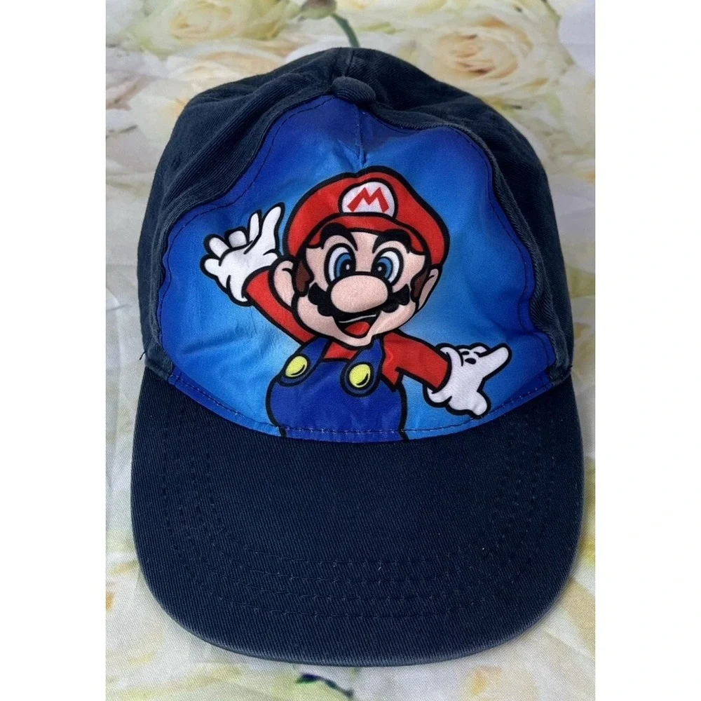 Nintendo Super Mario Bros Hat Youth Baseball Cap Hat Adjustable Snapback Blue